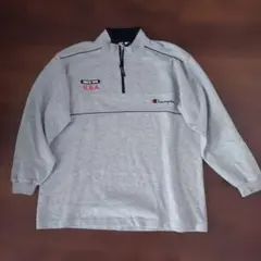 Champion ハーフジップトレーナー Lサイズ グレー