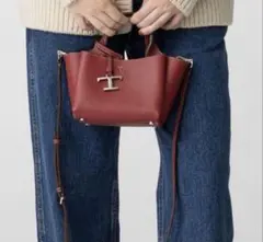★新品未使用　TODS マイクロ　バーガンディー