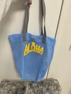 青いメッシュトートバッグ Aloha ludlow
