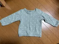 ミントグリーン 水玉 長袖トレーナー