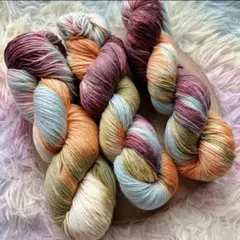 手染めの毛糸♡ソックヤーン3カセ 約300g ボタニカル