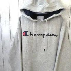 Champion チャンピオン ロゴ スウェット パーカー グレー XL 古着