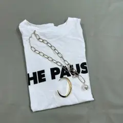 THE PAUSE ウィム ガゼット ロゴ プリント Tシャツ 白
