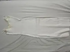 ホワイト リブ キャミワンピース レース