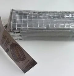 【タグ付き】クリア　パコトレー　ペンケース　クリアグレー