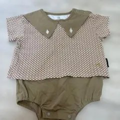 MOCOLLE チェック柄襟付きロンパース 80cm