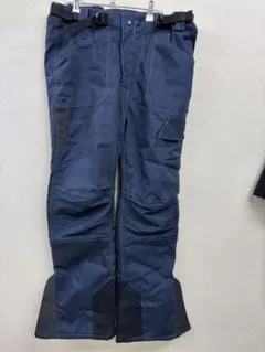 美品ダークブルー ワークパンツ 調整可能ベルト付き