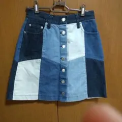 INGNI デニムミニスカート☆ パッチワークデザイン！