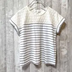 【ロペピクニック】#カットソー#Mサイズ#レース付き#ボーダー#大人カジュアル