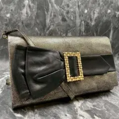 ✨美品✨GUCCI ショルダーバッグ ゴールド ブラック レザー 金具 ロゴ