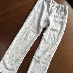 アプレレクール　ブルー花柄裏起毛パンツ　130センチ