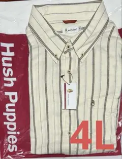 ★新品タグ付★Hush Puppies/長袖 ストライプボタンダウンシャツ 4L
