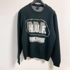 HUF ブラック クルーネック セーター デカロゴ　プルオーバーのサムネイル