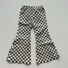 mediam チェッカー フレアパンツ オリーブグリーン サイズ0