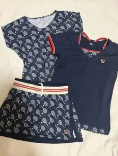 新品 フィラ テニスウェア 3点セット L グレンチェック シャツ