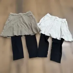 Bee グレー　カーキ　七分丈　スカッツ　130センチ　2枚セット