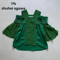 1% SHUHEI OGAWA ストライプ フリル 半袖シャツ - メルカリ
