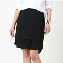 値下げ 新品　人気　ドゥーズィエムクラス　レイヤード スカート ３６ 膝丈のサムネイル