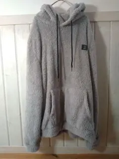 SHEIN ふわもこボアパーカー グレー カジュアル ストリート