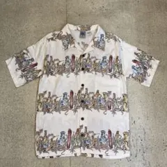 90s アロハシャツ　レーヨン 100% USA製　ヴィンテージ　開襟シャツ