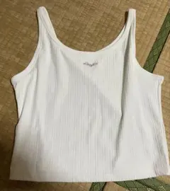 GU コットンブレンド クロップドタンクトップ XL 白