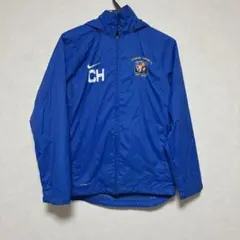 Nike ナイロンジャケット青 古着 短丈 フード取り外し可能