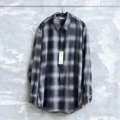 美品【GU/ジーユー】イージーケアシアーオーバーサイズシャツ オンブレチェック