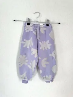 総柄プリント スウェットパンツ パープル　92cm