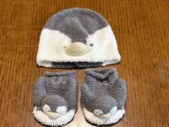 ジェラピケ　ペンギン　ベビー帽子とソックスのセット