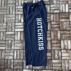 Mexico製 Champion スウェットパンツ フロッキープリント ネイビー