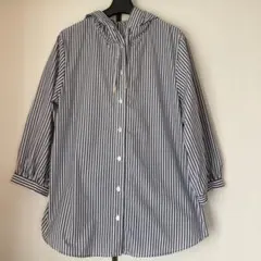 フード付き七分袖シャツ