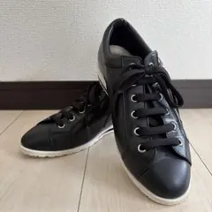 銀座かねまつ スニーカー アクアベル レザー ジッパー 黒のサムネイル