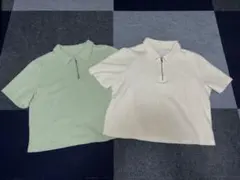 Tシャツ　ポロシャツ　ハーフジップ　ショート丈