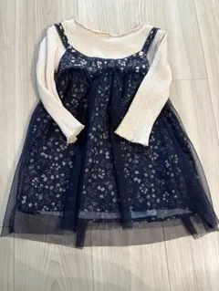 アプレレクール　重ね着風ワンピース　花柄　長袖