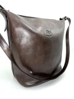 ✨美品✨イルビゾンテ レザー ショルダーバッグ ダークブラウン 大容量 本革のサムネイル