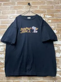 00s Tシャツ　スヌーピー　PEANUTS SNOOPY 黒　ブラック　L