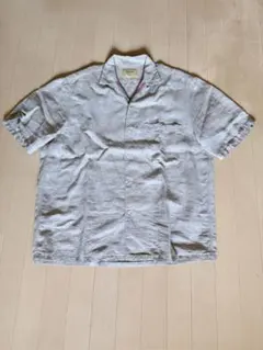 00s vintage】リネン×レーヨン キューバシャツ ギャバジャン 50s