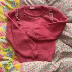 ピンクのモヘアセーター♪