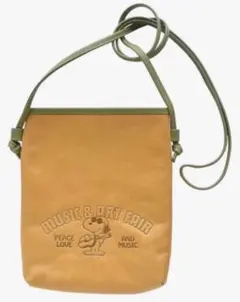 [ピーナッツ] ポシェット 本革 ミニショルダーバッグ イエロー