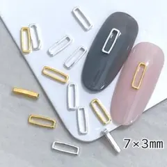 ネイルパーツ　くり抜き　レクタングルフレーム　メタルパーツ　スクエア