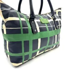 kate spade ケイトスペード 紺 チェック柄 ナイロン製 トートバッグのサムネイル
