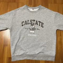 CALSTATE カレッジロゴ スウェット トレーナー グレー