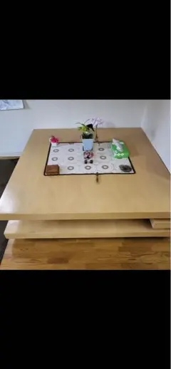 木製二段式センターテーブル