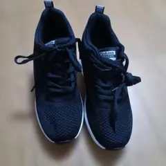 インヒール レディース 厚底スニーカー 8cm厚底 ブラック