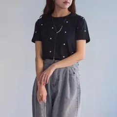 ナイスクラップ ブラック ハートドット Tシャツ