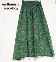 アースミュージック&エコロジー 花柄シフォンロングスカート F フレア 春夏