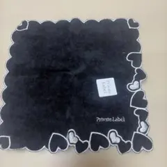 値下げしましたPrivate Label タオルハンカチ ハート刺繍 ブラックのサムネイル