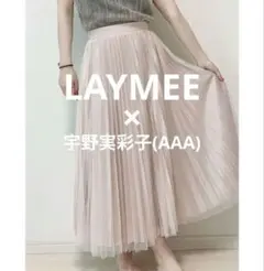 極美品 LAYMEE Unomee 宇野実彩子コラボ プリーツスカート ピンクのサムネイル