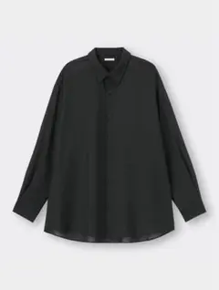 シアーオーバーサイズシャツ(長袖) 黒 BLACK サイズ：S