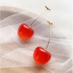 さくらんぼドロップピアス  ＃005